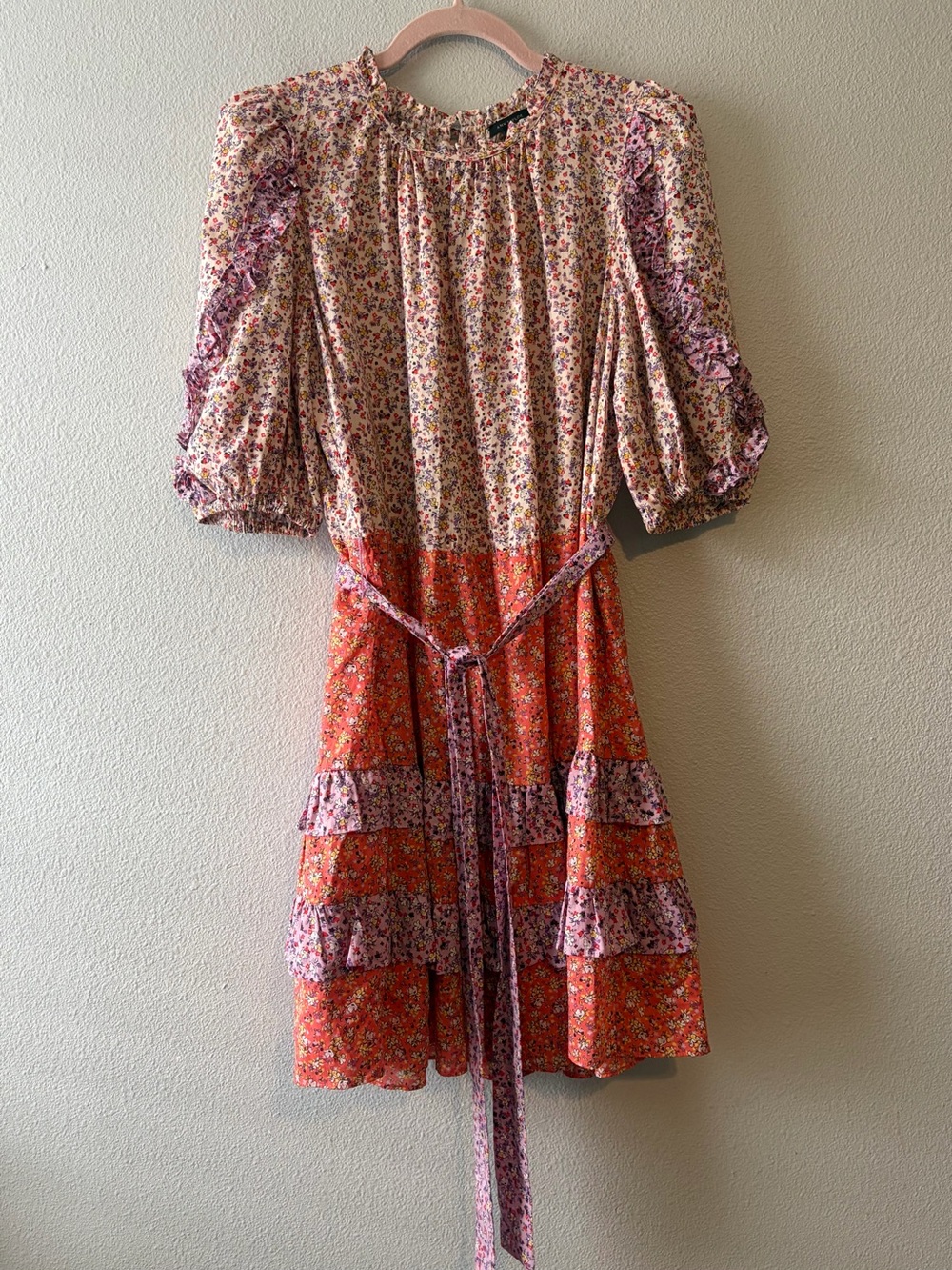 Ann Taylor Floral Ruffle Flare Dress Women’s Cottage Prairie Fields Flowy - Picture 3 of 5